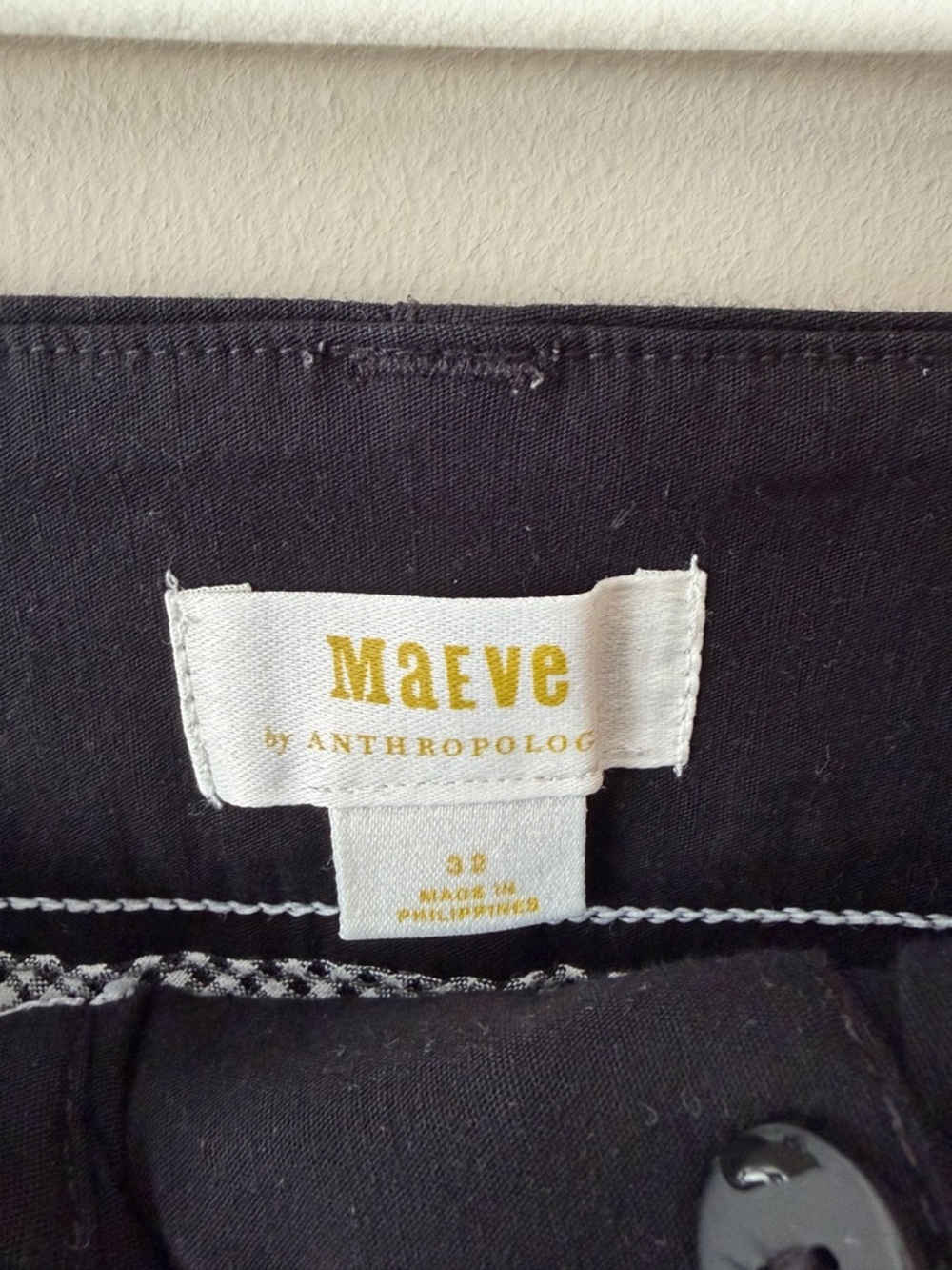 Anthropologie Black Bermuda Shorts with Front Patch Pockets - Picture 3 of 3